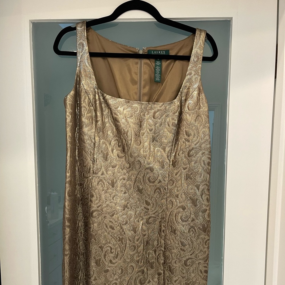 Ralph Lauren metallic bronze dress